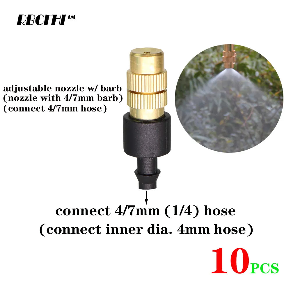 best RBCFHI 10PCS 5 Types of Micro Drip Irrigation Misting Brass Nozzle Garden Spray Cooling Parts Copper Sprinkler with Connector shop online at M2K Trends for