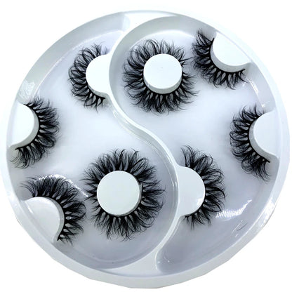 HBZGTLAD 5 pairs natural false eyelashes fake lashes long makeup 3d mink lashes eyelash extension mink eyelashes for beauty