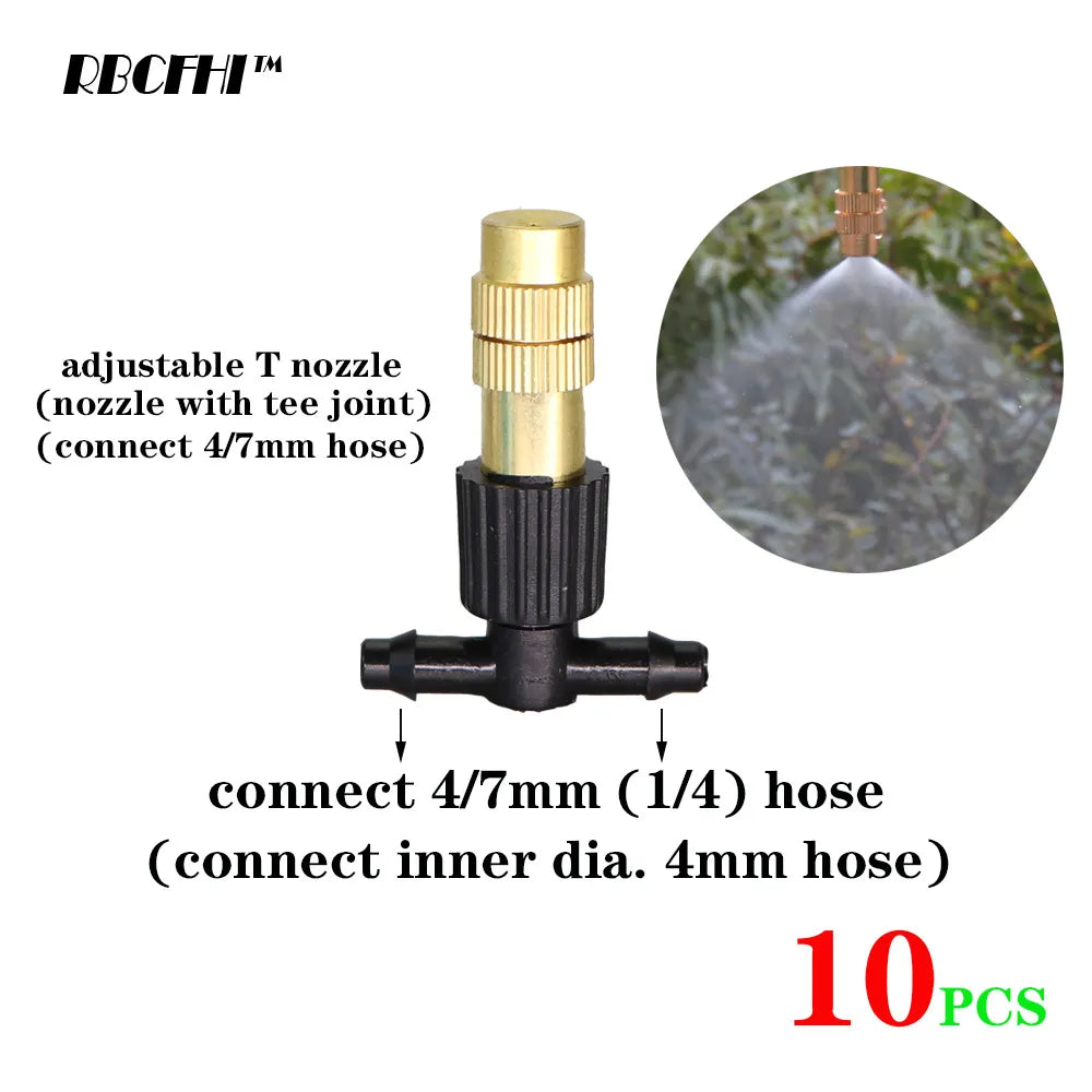 best RBCFHI 10PCS 5 Types of Micro Drip Irrigation Misting Brass Nozzle Garden Spray Cooling Parts Copper Sprinkler with Connector shop online at M2K Trends for