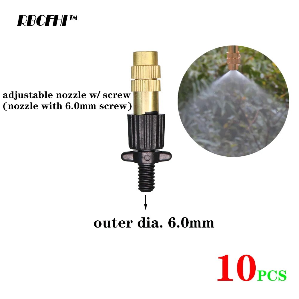 best RBCFHI 10PCS 5 Types of Micro Drip Irrigation Misting Brass Nozzle Garden Spray Cooling Parts Copper Sprinkler with Connector shop online at M2K Trends for