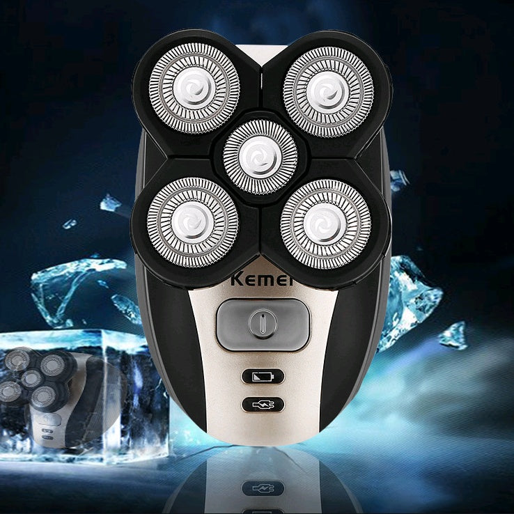Kemei electric shaver with ice cubes in the background