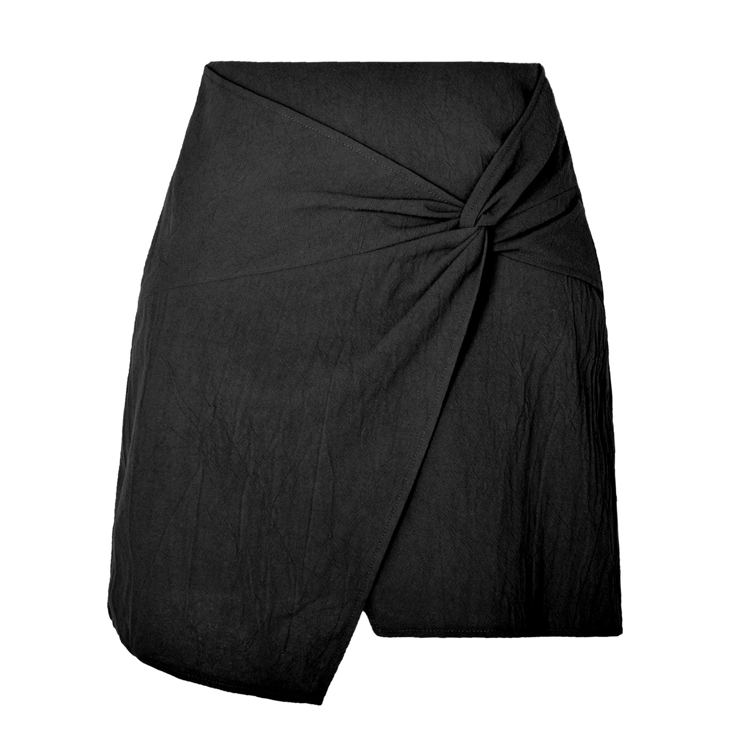 High Waist Cotton and Linen Twisted Skirt for Women