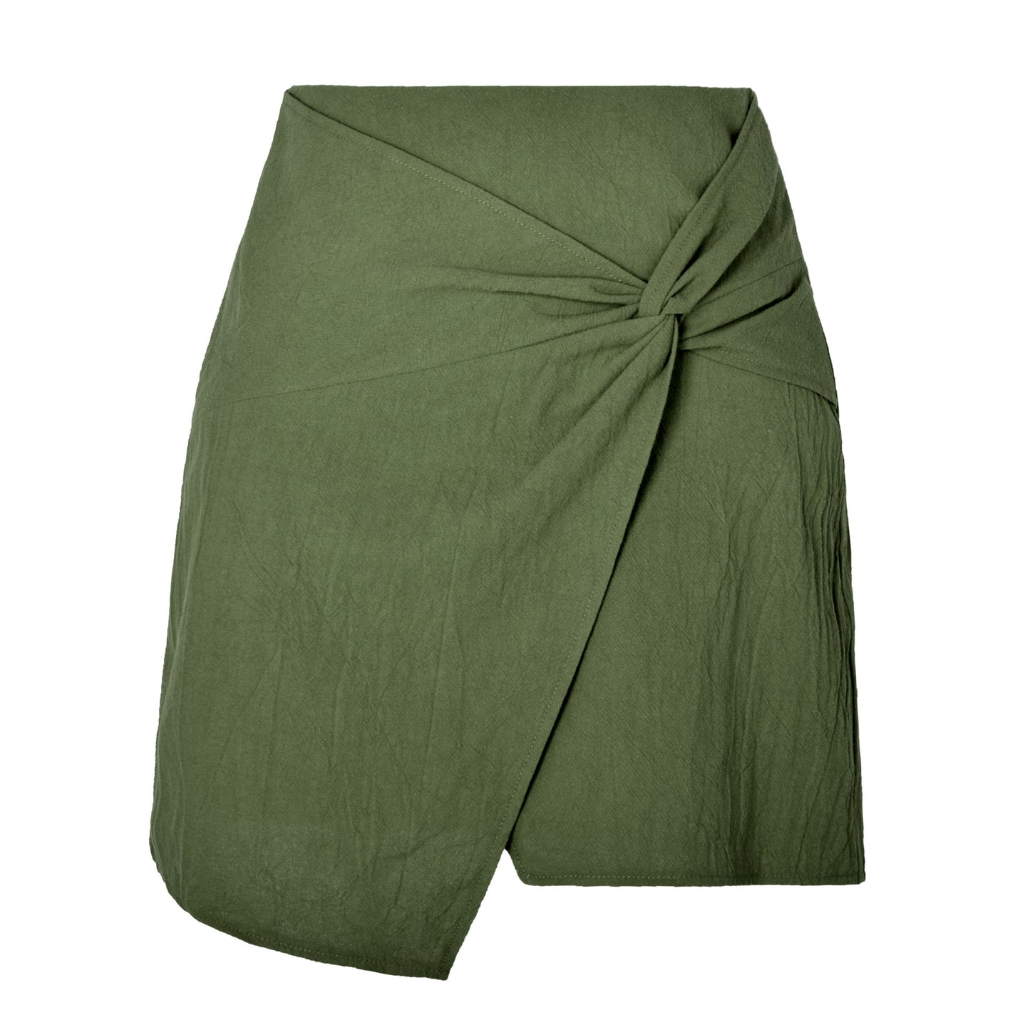 High Waist Cotton and Linen Twisted Skirt for Women