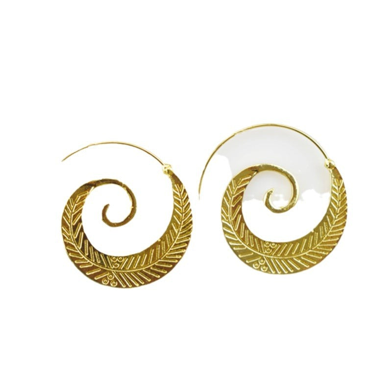 Retro Gold Geometric Earrings – Vintage Ring-Inspired Zinc Alloy Jewelry