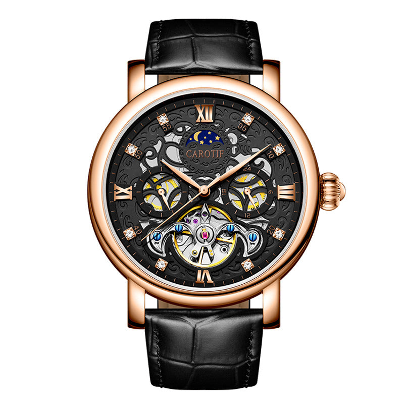 Luxury Men's Leather Watch – Stainless Steel & Reinforced Glass