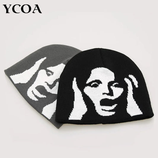 Gorros tejidos para mujer, jersey Y2k, ropa de calle coreana, moda de invierno, Jersey Vintage, Kpop gótico, cálido, Hip Hop, Unisex