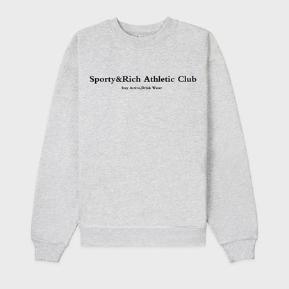 American Vintage Athletic Club Letters Printing Casual Sweatshirts Autumn Long Sleeve Loose Cotton Thick Warm Women Pullover