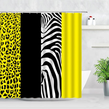 Fashion Art Bathroom Shower Curtain Red Zebra Leopard Print Stripe Modern for Home Decor Waterproof Polyester Bath Curtains Baño