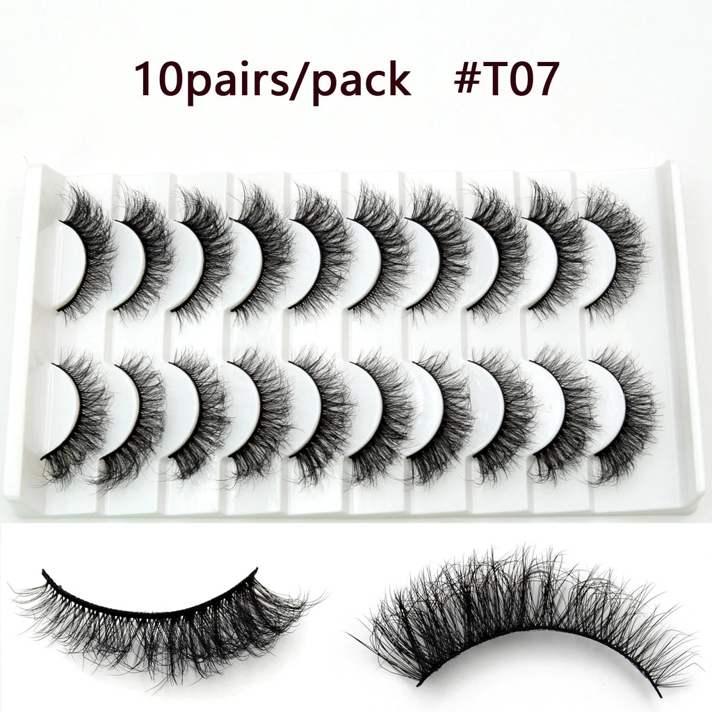 10/12 pares de pestañas postizas Visofree, adhesivos para pestañas postizas suaves, maquillaje de pestañas postizas Glamour, pestañas postizas de cabello humano de lujo