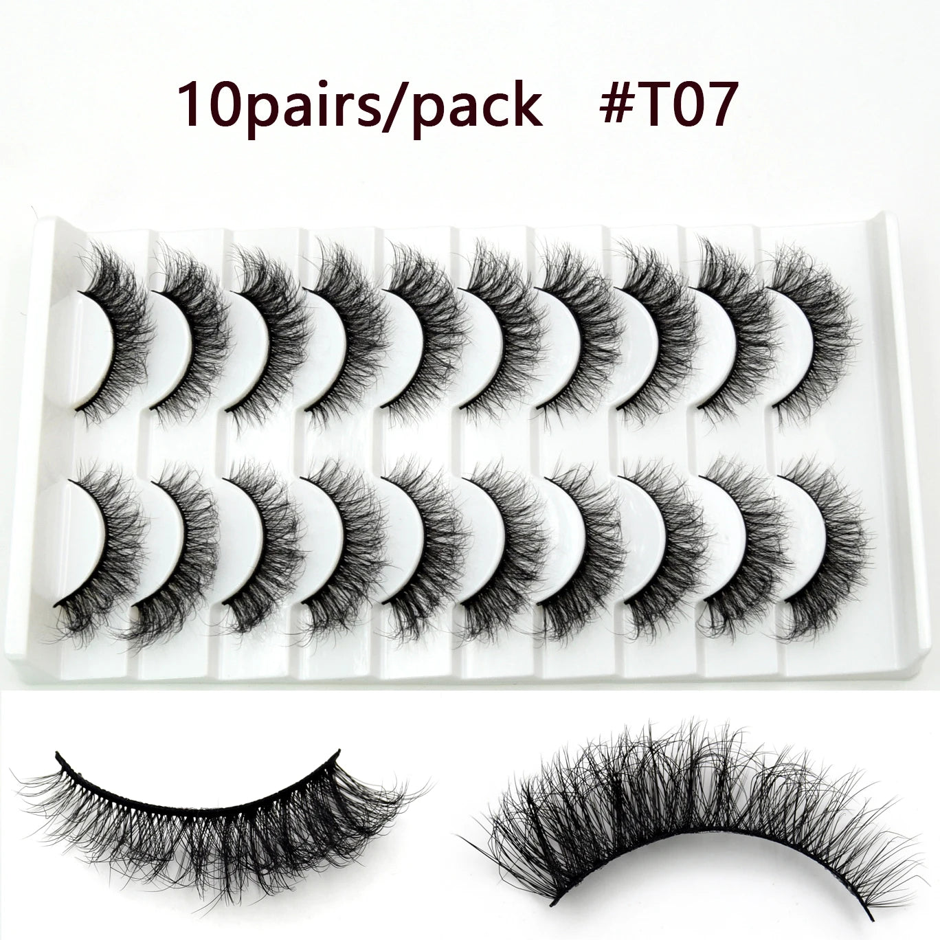 10/12 Pairs Visofree Fake Eyelashes Soft False Eyelashes Adhesives Glamour Fake Eyelash Makeup Luxury Human Hair False Lashes