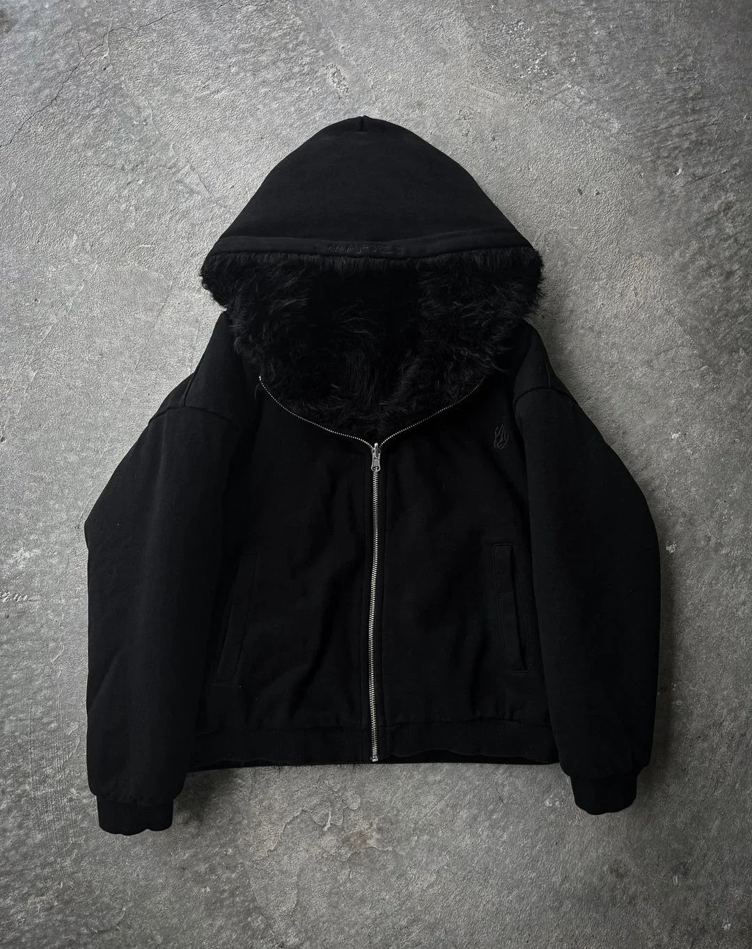 Hoodie fur collar cardigan sweatshirt American retro casual street velvet short thickened couple versatile warm cotton jacket