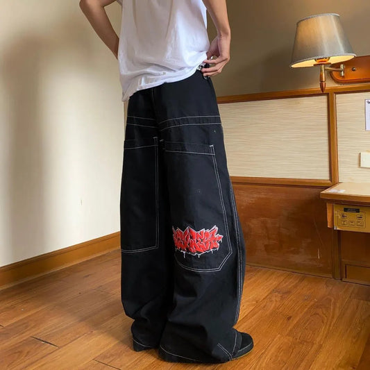 Vintage Streetwear Baggy Jeans Women Retro Y2K High Waist Jeans Casual Crossover Cargo Pants Women Summer Wide Leg Pants