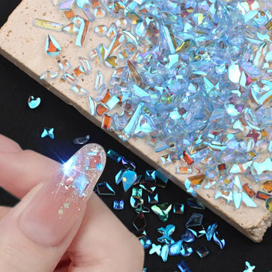 Aurora Irregular Crystal Rhinestones Nail Charm Mixed-Size Resin Flatback Jewelry Gems Stone Parts Manicure Nail Art Decorations