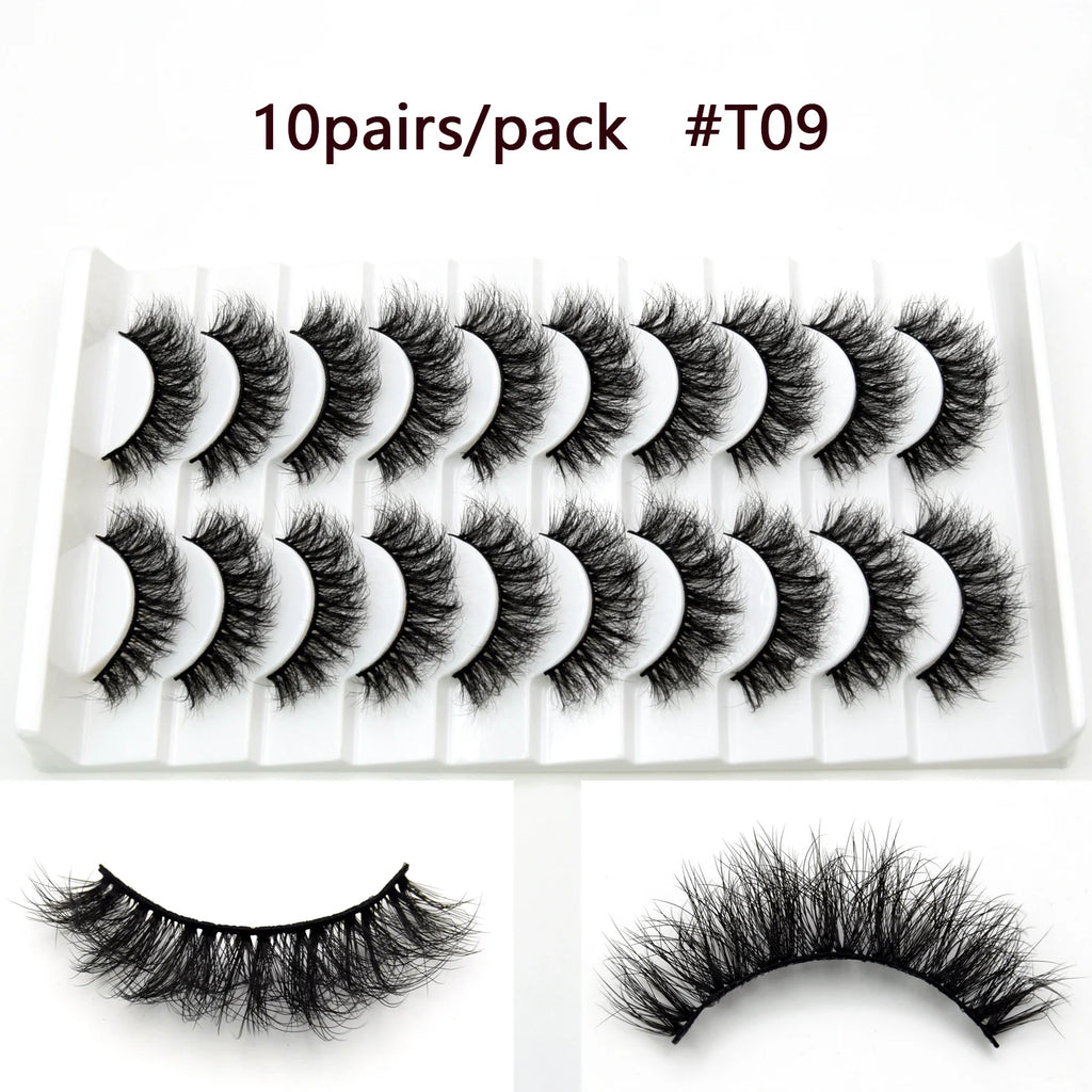 10/12 pares de pestañas postizas Visofree, adhesivos para pestañas postizas suaves, maquillaje de pestañas postizas Glamour, pestañas postizas de cabello humano de lujo
