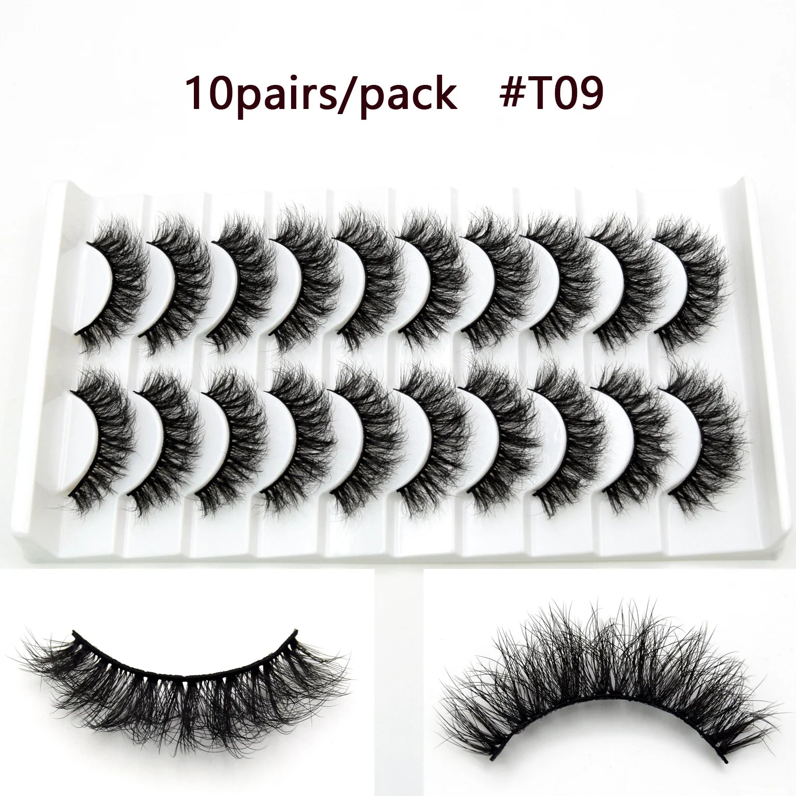 10/12 pares de pestañas postizas Visofree, adhesivos para pestañas postizas suaves, maquillaje de pestañas postizas Glamour, pestañas postizas de cabello humano de lujo