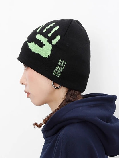 Gorro para mujer, gorro tejido con gráfico para invierno y primavera, ropa de calle Y2k, jersey de Kawaii Coreano de estética negra, jersey Kpop Gotihc Hip Hop Unisex