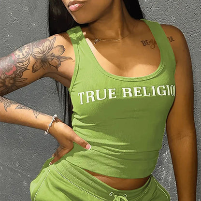 Crop Tops Summer Ribbed 2 Piece Pant Set Outfits Women Y2K Streetwear Sexy Club Graphic Crop Shirts Two Piece Set Shorts Pant