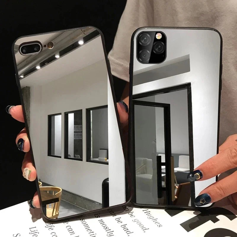 M2k trends Mirror Phone Case for iPhone 15 14 13 12 11 Pro XS Max Back Cover for iPhone XS MAX XR 8 7 Plus Makeup Protection Cases