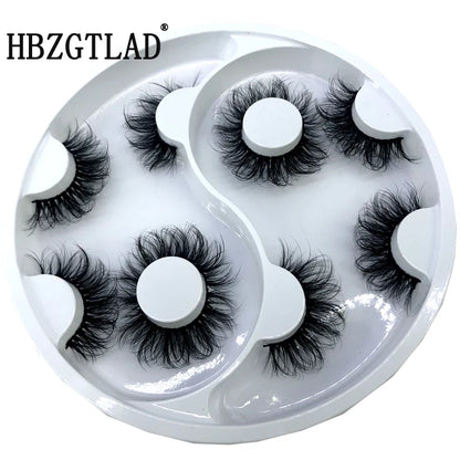 HBZGTLAD 5 pairs natural false eyelashes fake lashes long makeup 3d mink lashes eyelash extension mink eyelashes for beauty