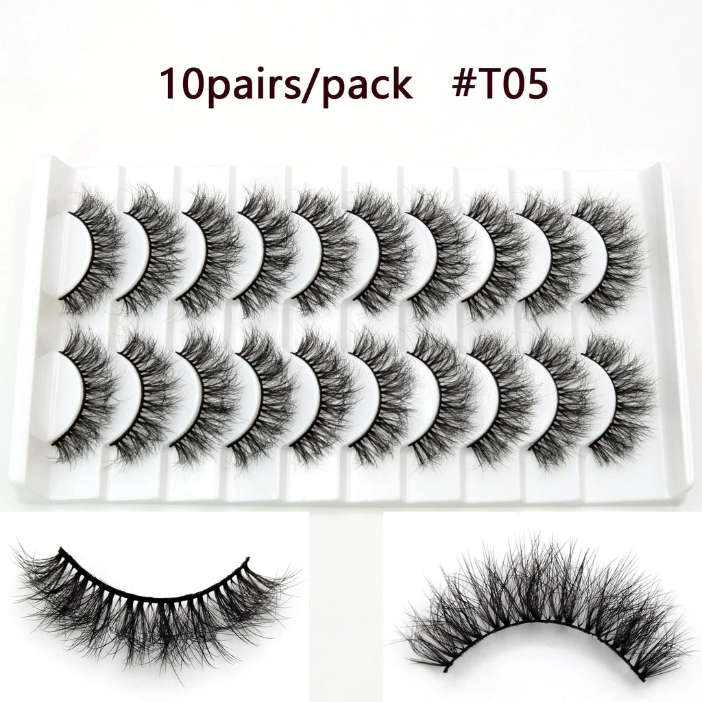 10/12 pares de pestañas postizas Visofree, adhesivos para pestañas postizas suaves, maquillaje de pestañas postizas Glamour, pestañas postizas de cabello humano de lujo