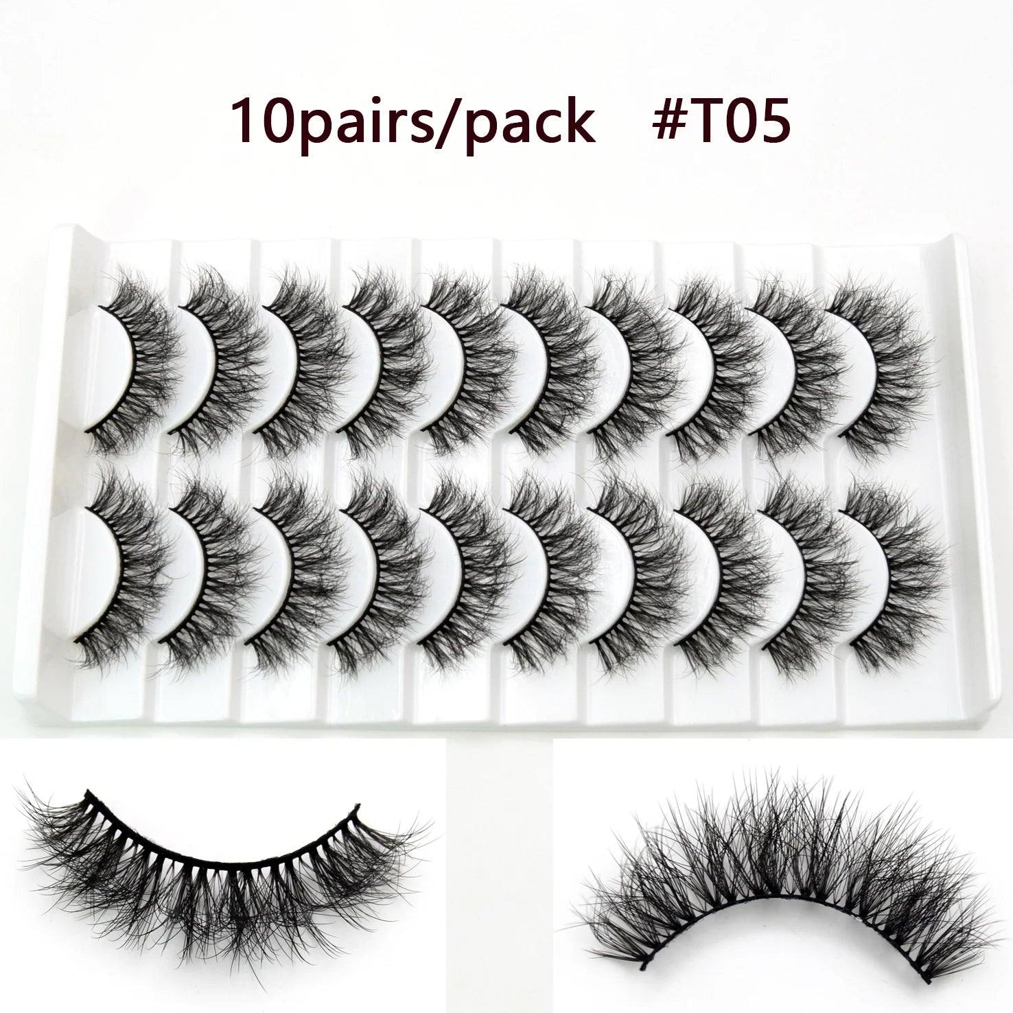 10/12 pares de pestañas postizas Visofree, adhesivos para pestañas postizas suaves, maquillaje de pestañas postizas Glamour, pestañas postizas de cabello humano de lujo