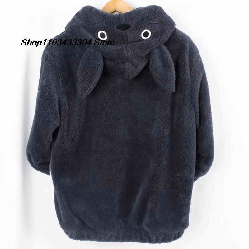 Totoro cosplay sweater Kawaii Hoodie Sweatshirt My Neighbor Coat Fleece Overcoat With Ears Harajuku Cute Jackets Christmas gifts