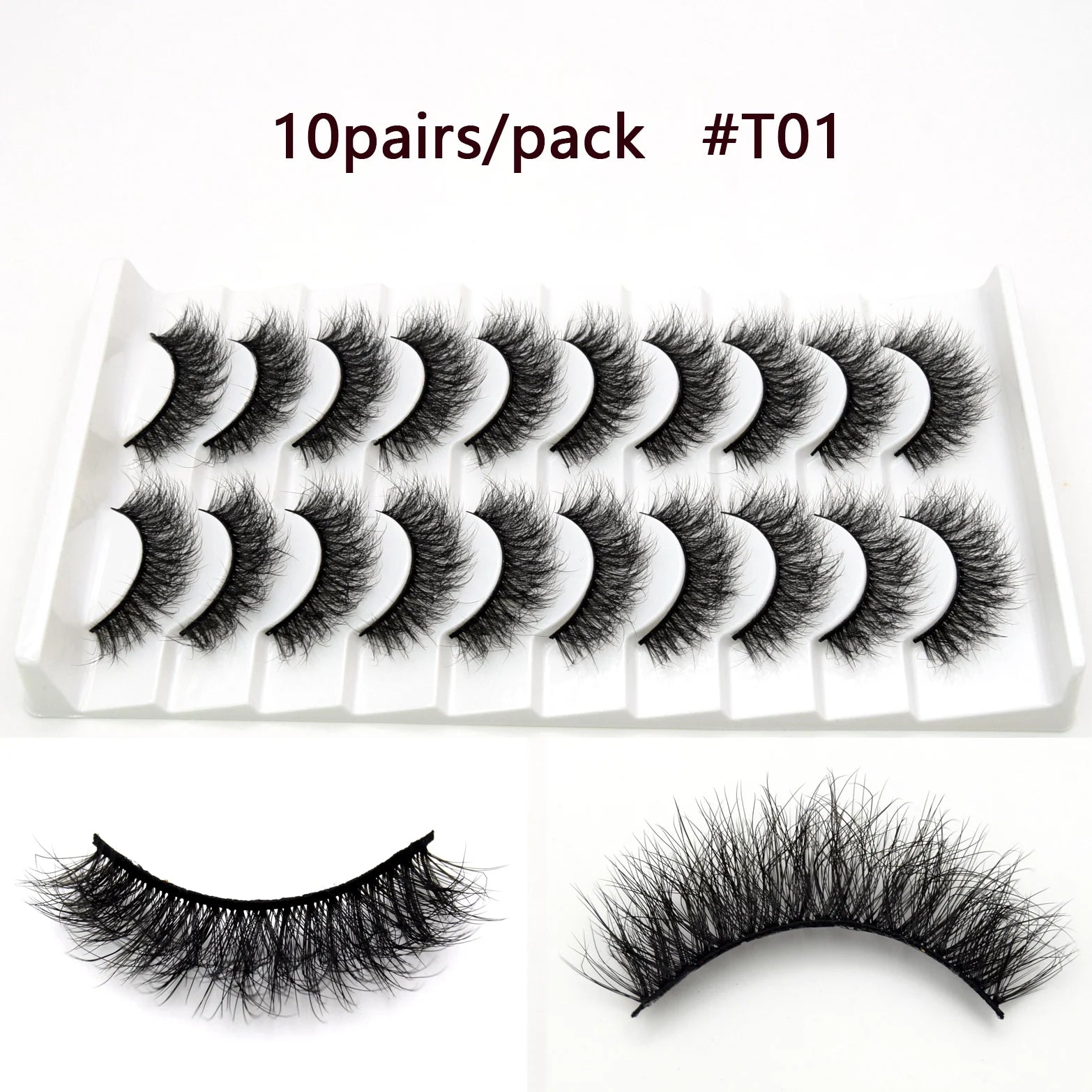 10/12 pares de pestañas postizas Visofree, adhesivos para pestañas postizas suaves, maquillaje de pestañas postizas Glamour, pestañas postizas de cabello humano de lujo