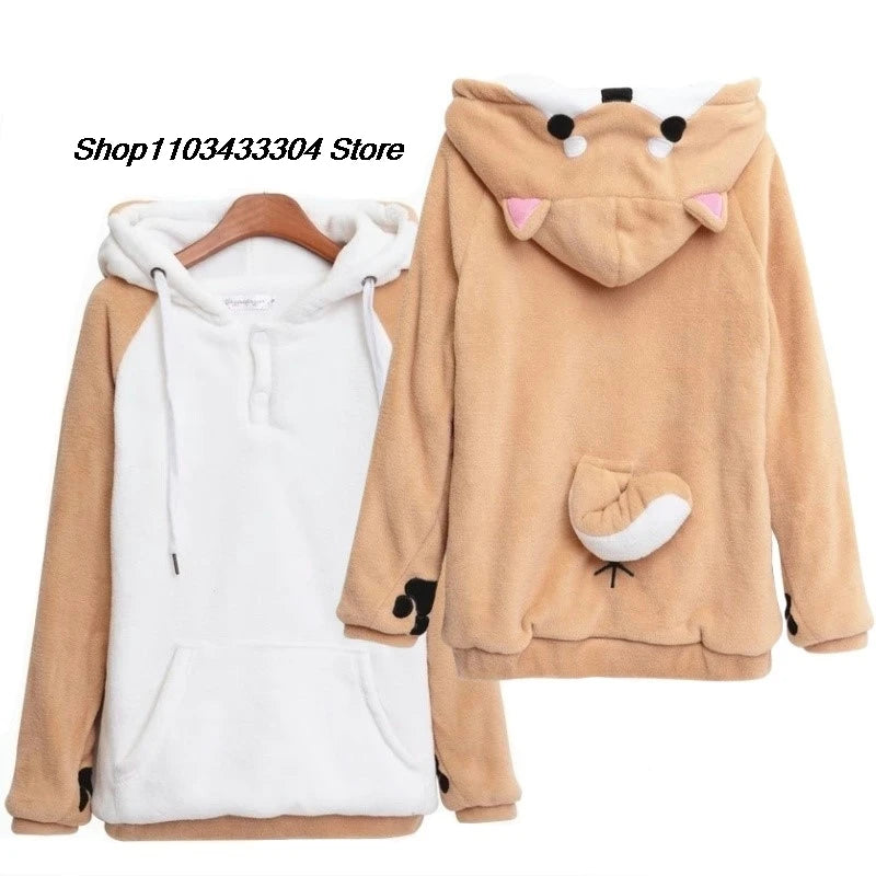 Totoro cosplay sweater Kawaii Hoodie Sweatshirt My Neighbor Coat Fleece Overcoat With Ears Harajuku Cute Jackets Christmas gifts