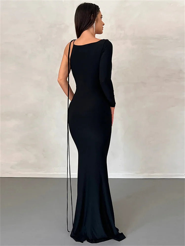 M2k Trends One Shoulder Bodycon Maxi Dress for Women