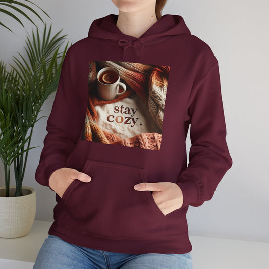 Unisex hooded Sweatshirt - Cozy Blanket and Tea - Stay Cozy