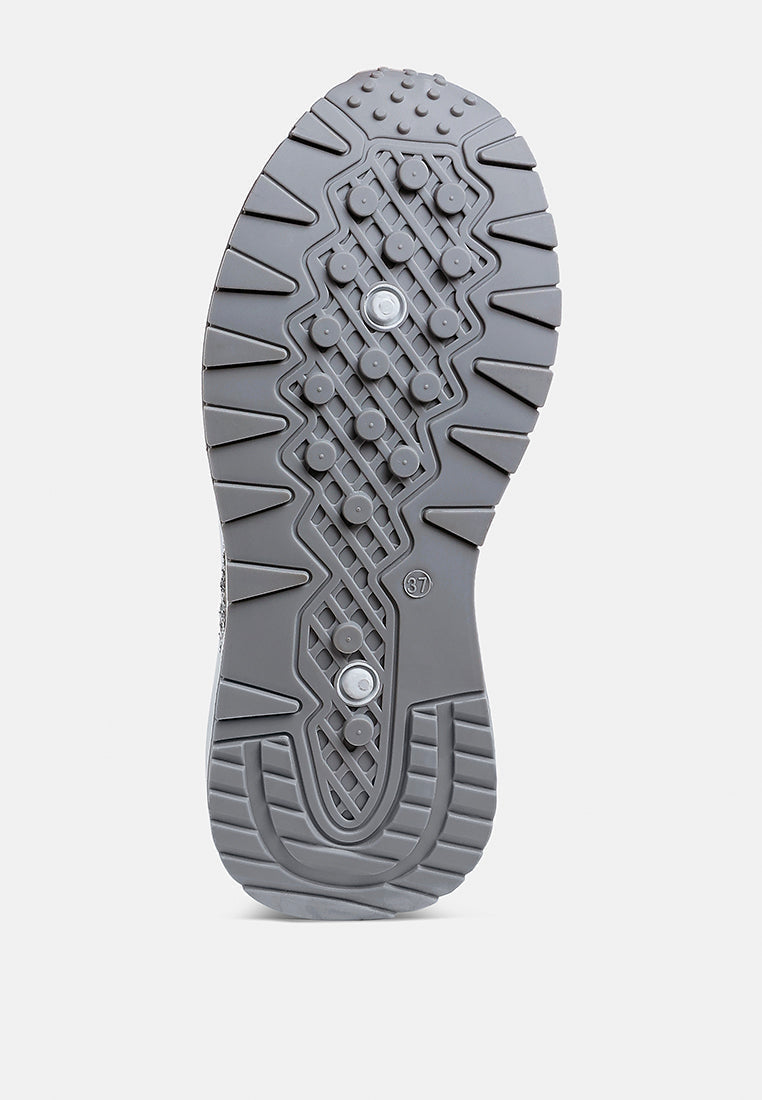 Tapers Glitter Detail Chunky Sneakers-4