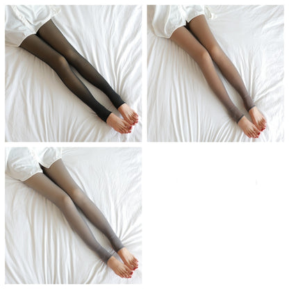 M2k Trends Fake Translucent Plus Size Leggings Fleece Lined Tights Fall And Winter Warm Fleece Pantyhose Women Fleece Lined Pantyhose Thermal Winter Tights