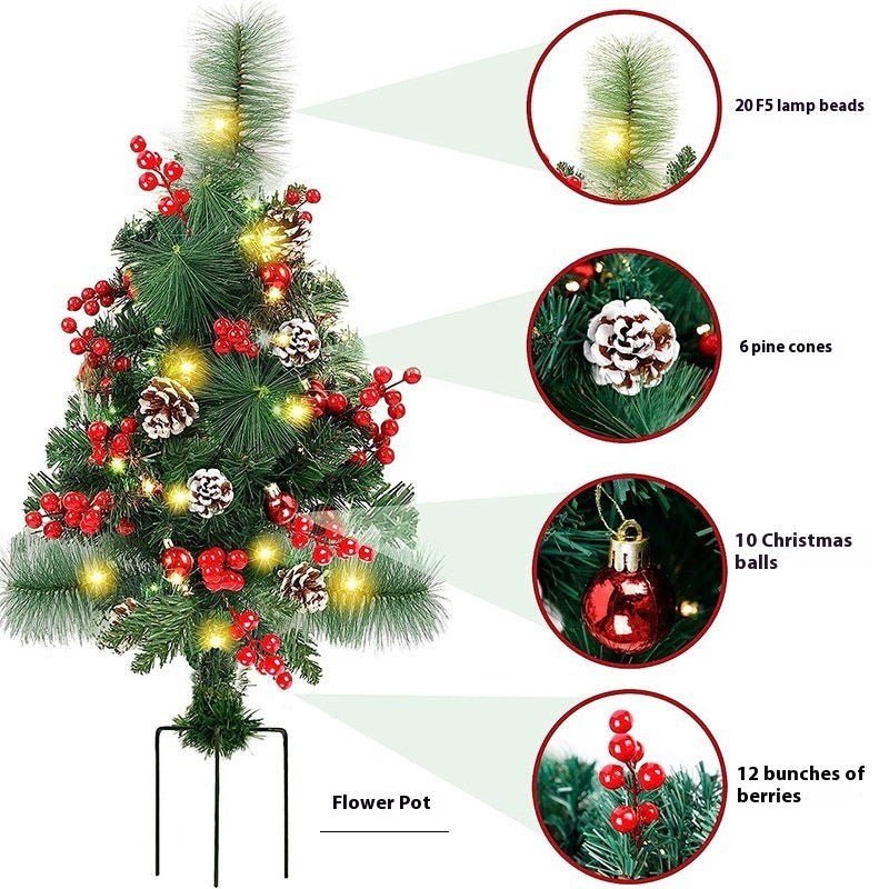 Christmas Solar Christmas Tree Floor Outlet Lawn Lamp Courtyard Landscape Decoration