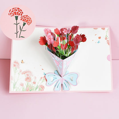 Tarjetas emergentes 3D con ramo de flores, regalos, aniversario, mamá emergente, ramo floral, tarjeta de invitación para esposa, tarjetas de felicitación, tarjetas para el día de la madre, postal