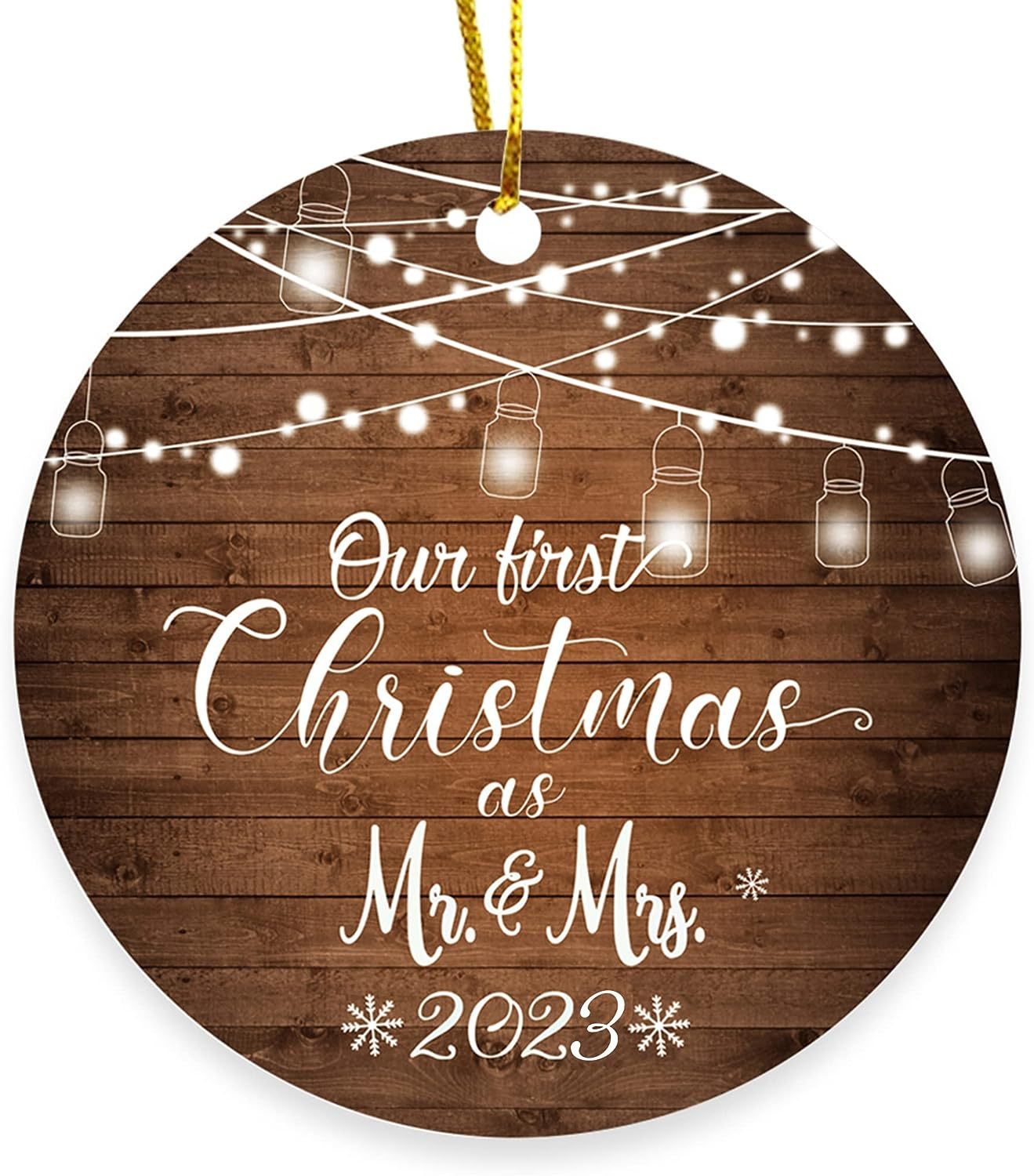 2023 Christmas Round Wooden Plaque Hanging Decoration Cross-border Christmas Hanging Decoration Souvenir