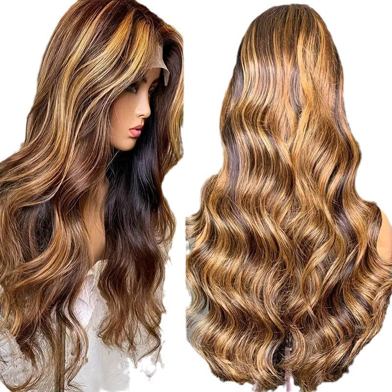 Women's Curly Lace Front Wig with Piano Color Waves