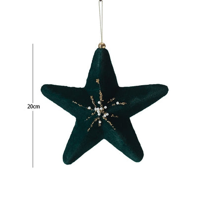 High-end Flocking Dark Green Christmas Ball Christmas Tree Decoration Pendant