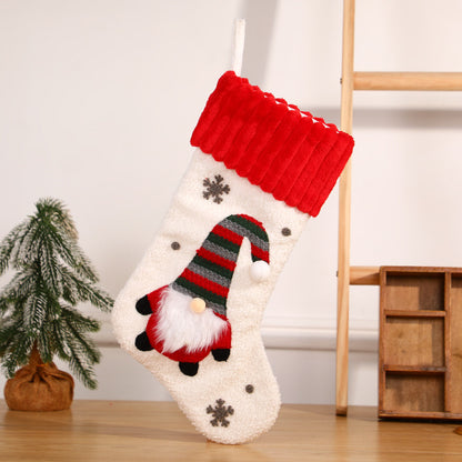 Christmas Decoration Embroidered Old Man Christmas Candy Socks Gift Bag Pendant