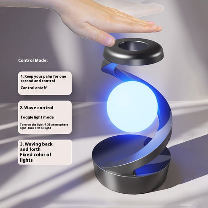 Rotating Moon Desk Lamp – Wireless Charging & Sensor Control