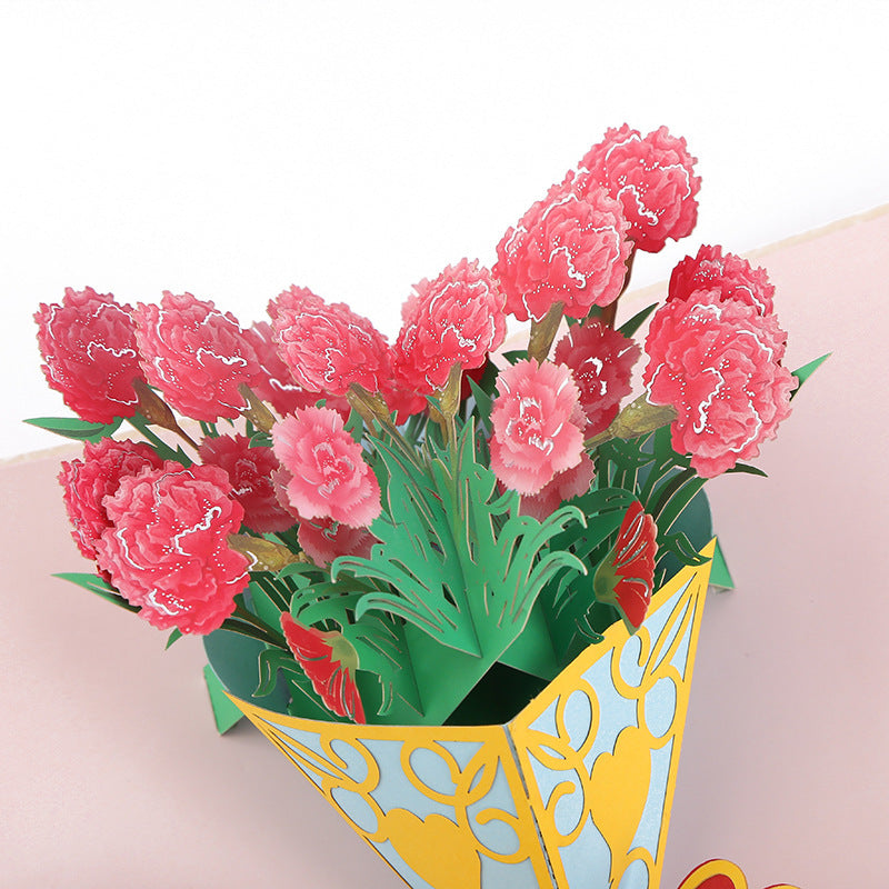 Tarjeta de felicitación 3D Tarjeta tridimensional del día de la madre