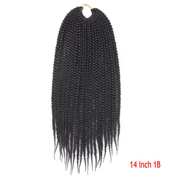 Black braided hair extension labeled '14 inch 1B' on a white background