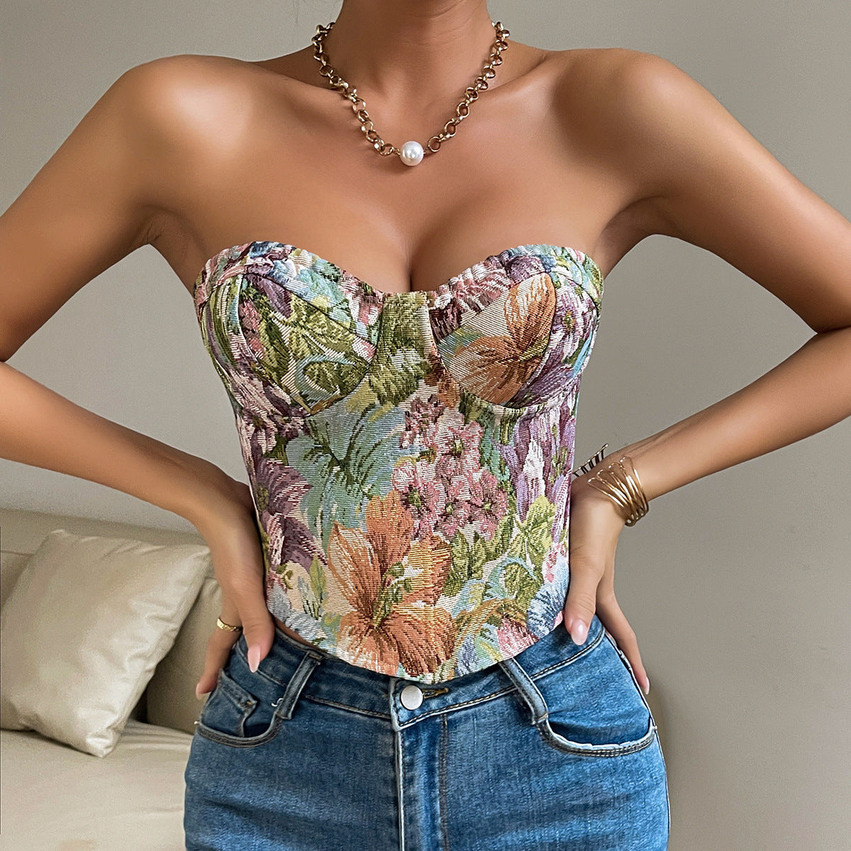 Floral Lace Tube Top - New Arrival