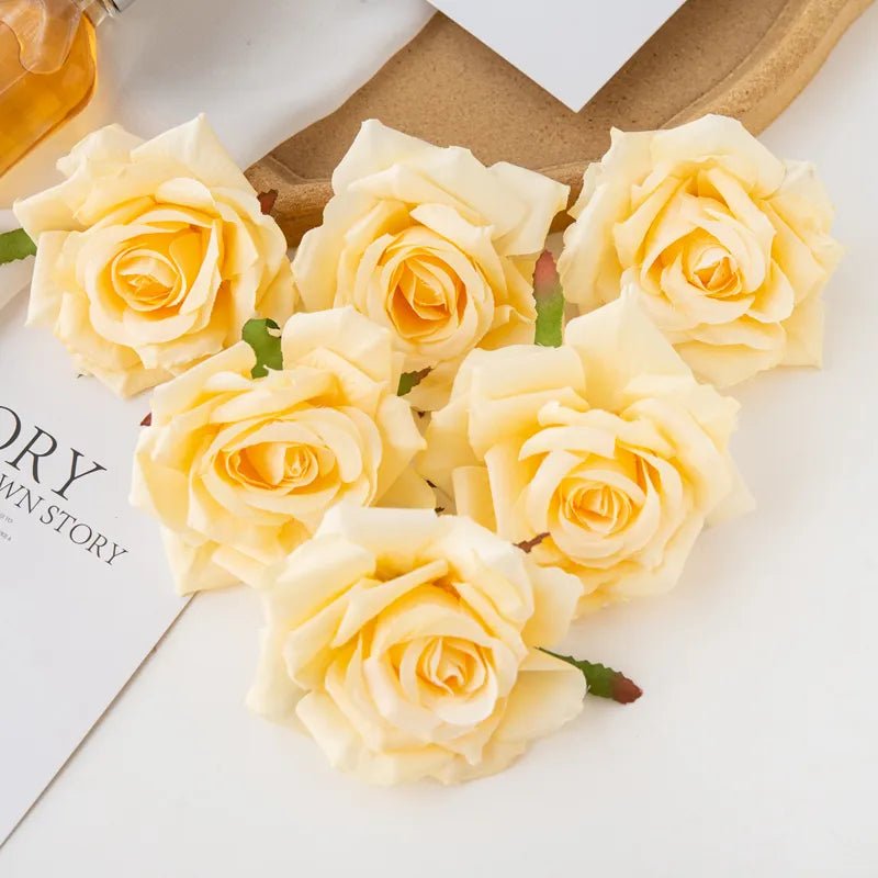 best 100PC 10CM Wholesale Artificial Flowers for Scrapbook Christmas Home Decor Wedding Garden Rose Arch Fake Silk Head Candy Box shop online at M2K Trends for