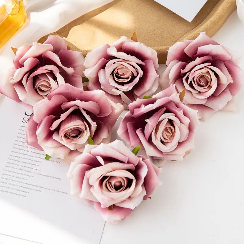 best 100PC 10CM Wholesale Artificial Flowers for Scrapbook Christmas Home Decor Wedding Garden Rose Arch Fake Silk Head Candy Box shop online at M2K Trends for