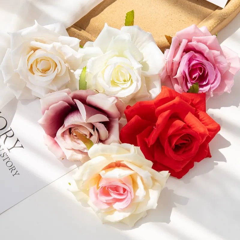 best 100PC 10CM Wholesale Artificial Flowers for Scrapbook Christmas Home Decor Wedding Garden Rose Arch Fake Silk Head Candy Box shop online at M2K Trends for