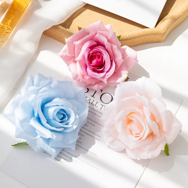 best 100PC 10CM Wholesale Artificial Flowers for Scrapbook Christmas Home Decor Wedding Garden Rose Arch Fake Silk Head Candy Box shop online at M2K Trends for