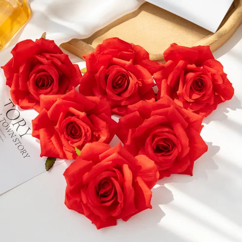 best 100PC 10CM Wholesale Artificial Flowers for Scrapbook Christmas Home Decor Wedding Garden Rose Arch Fake Silk Head Candy Box shop online at M2K Trends for