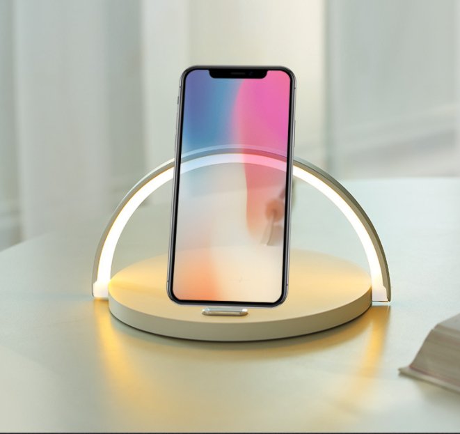 best 10w Wireless Charger Block Holder For Smart Phone Foldable Fast Charging Table Phone Stand Support With Led Table Lamp Portable 2024 charger shop online at M2K Trends for smart