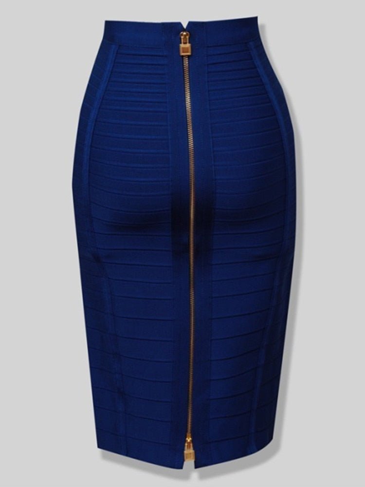 best 16 Colors XL XXL Sexy Solid Zipper Orange Blue Black Red White Pink Bandage Skirt Women Elastic Bodycon Summer Pencil Skirt 58cm skirt shop online at M2K Trends for body shape skirt