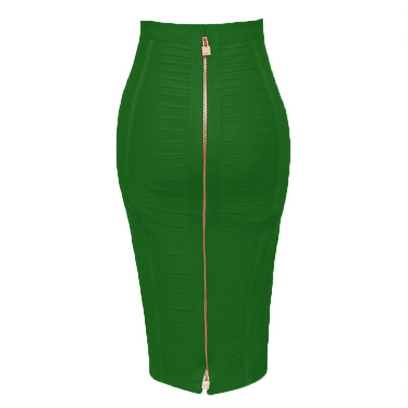 best 16 Colors XL XXL Sexy Solid Zipper Orange Blue Black Red White Pink Bandage Skirt Women Elastic Bodycon Summer Pencil Skirt 58cm skirt shop online at M2K Trends for body shape skirt